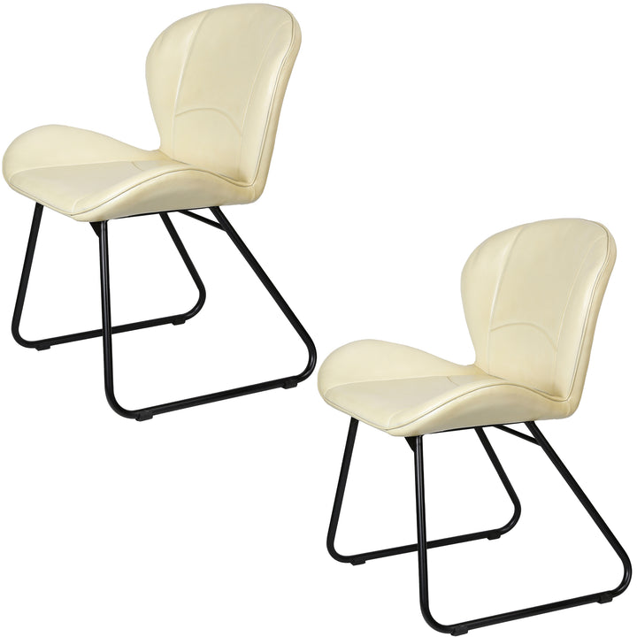Chaise en cuir beige