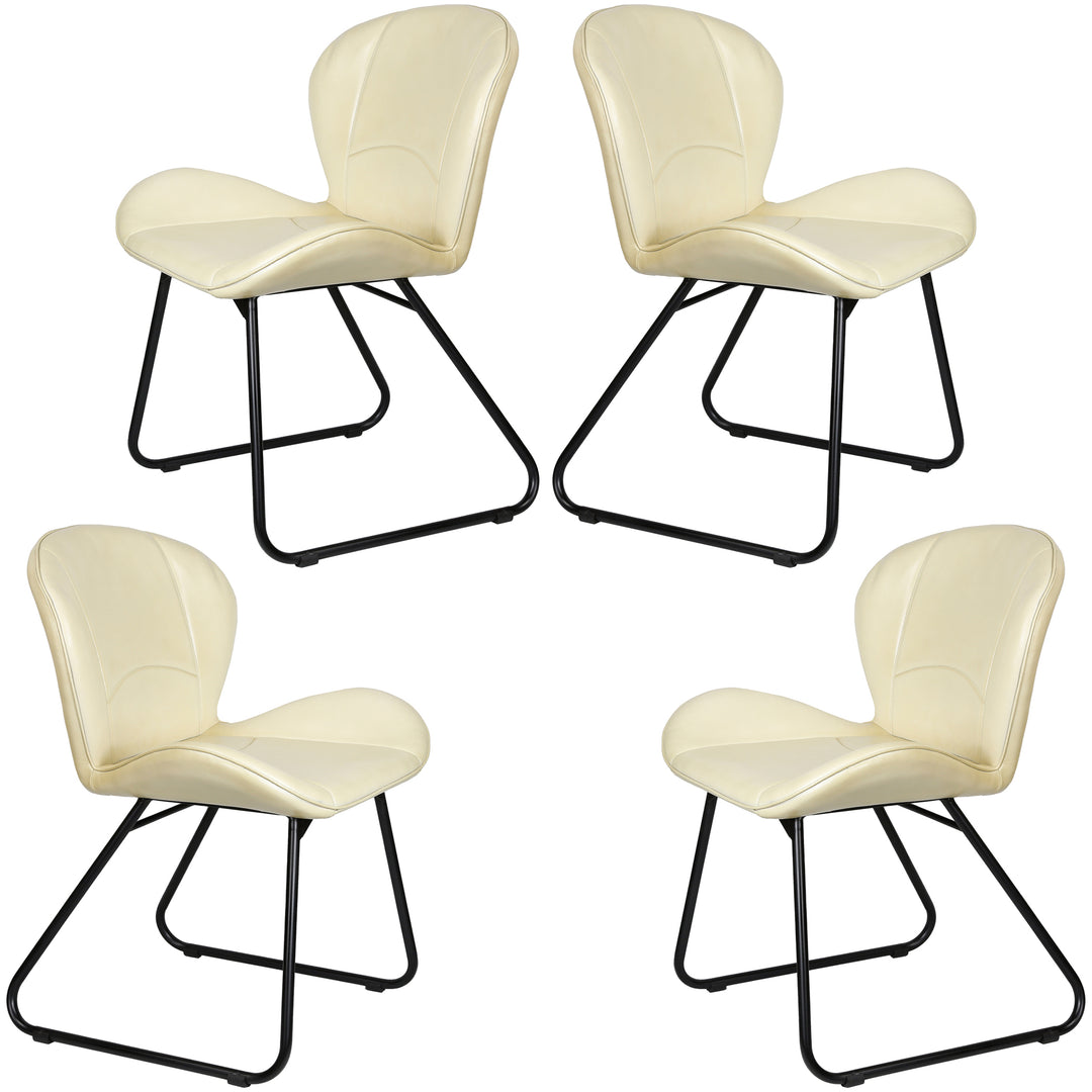 Chaise en cuir beige