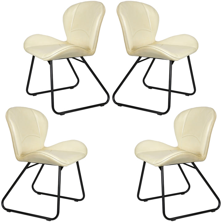 Chaise en cuir beige