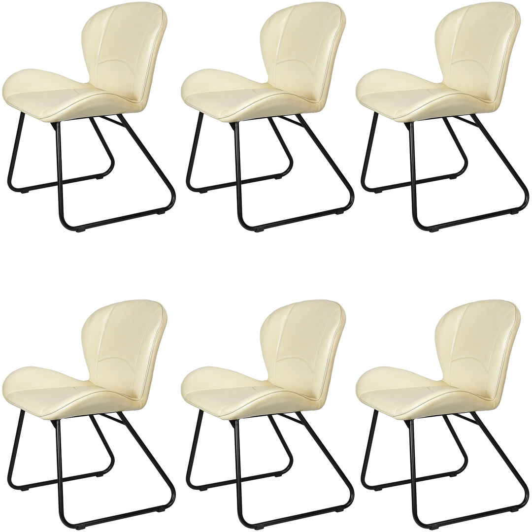 Chaise en cuir beige