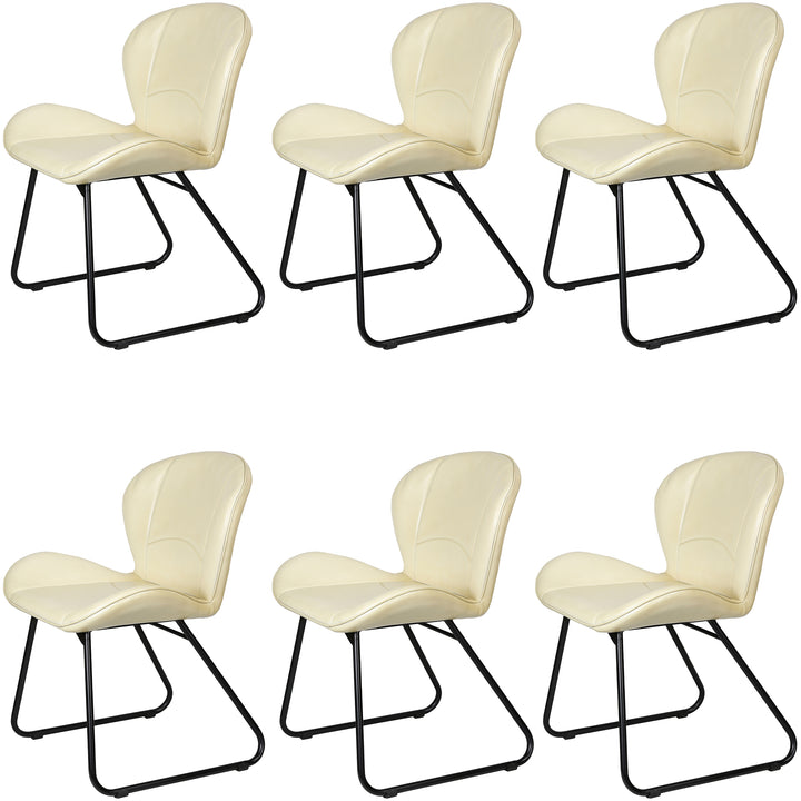 Chaise en cuir beige