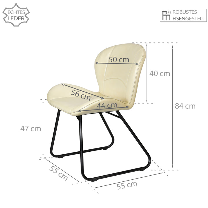 Chaise en cuir beige