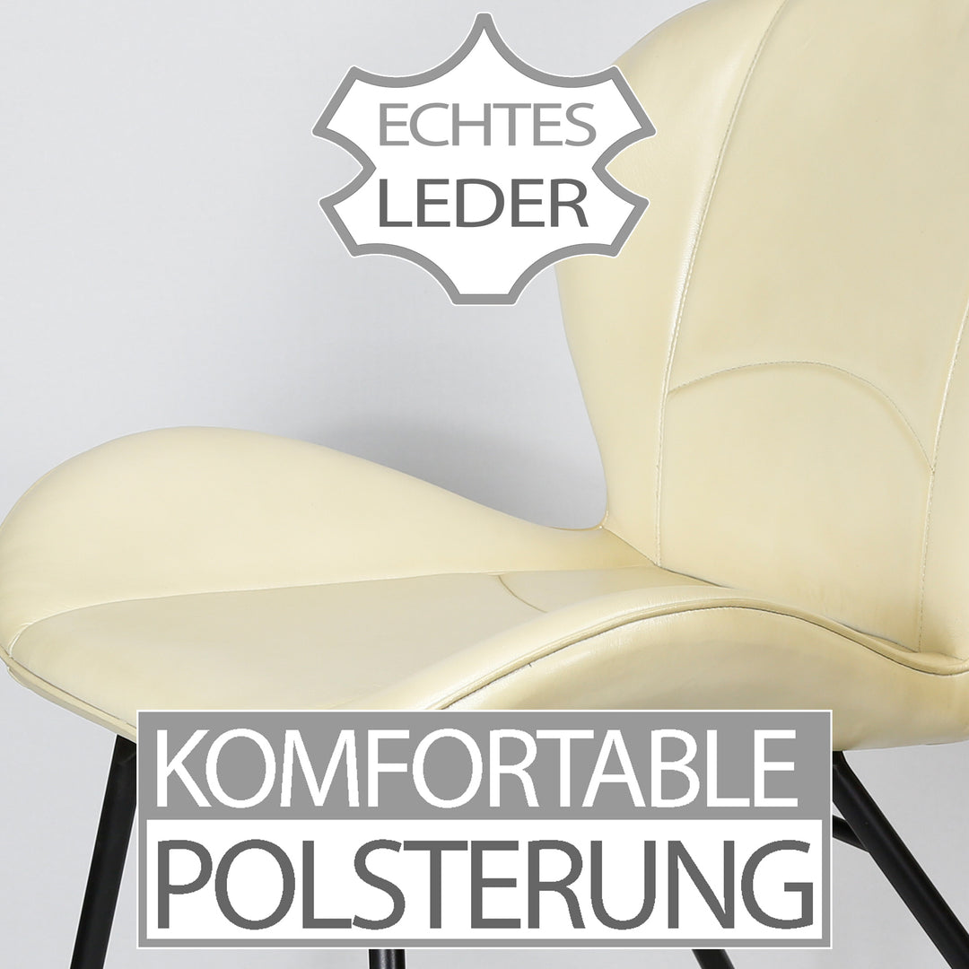 Chaise en cuir beige