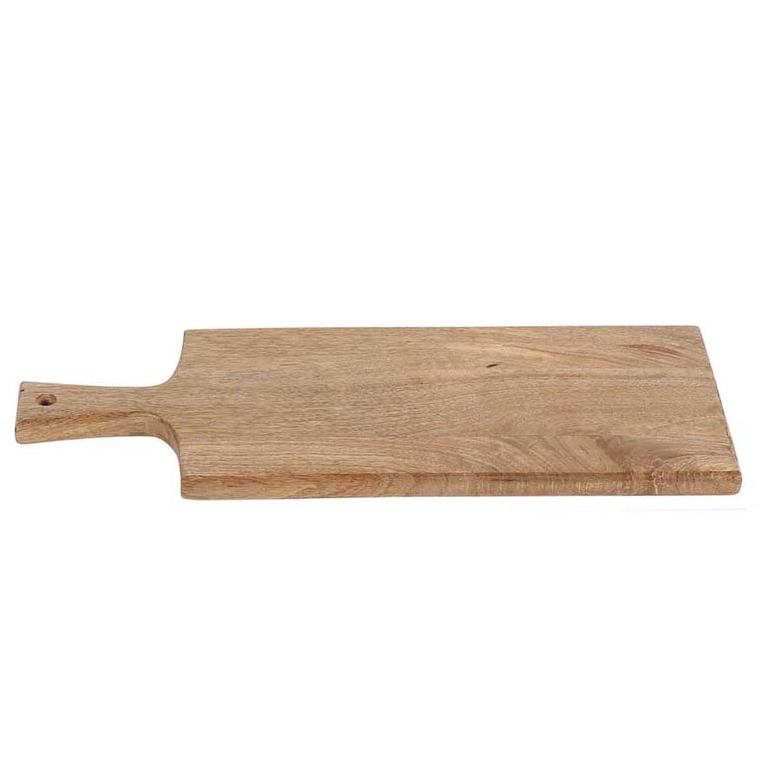 Plateau de service en bois, longueur 65 cm, avec poignée
