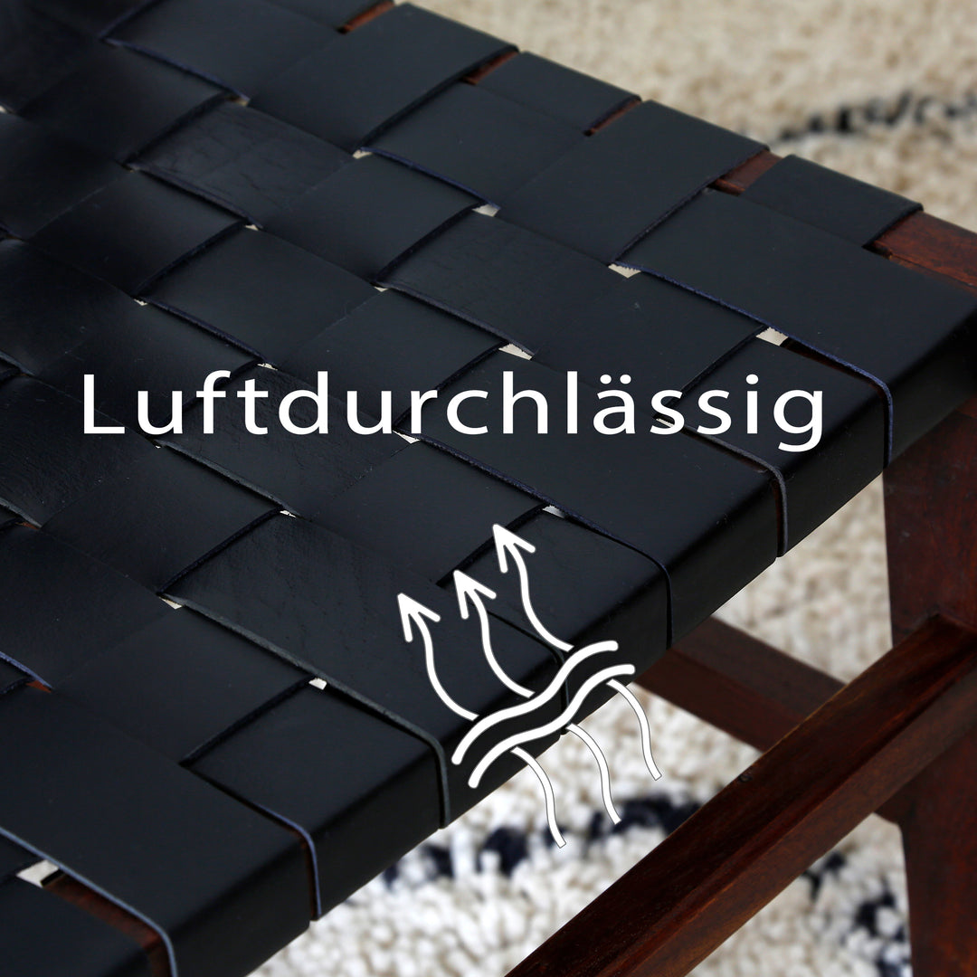 Chaise de salle à manger en cuir noir
