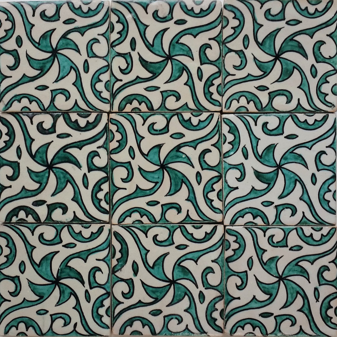 Carrelage peint à la main - style maison de campagne