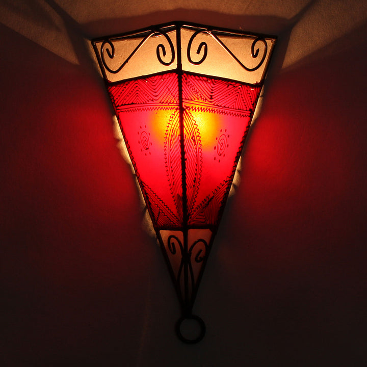 Applique murale en cuir Emrah Rouge