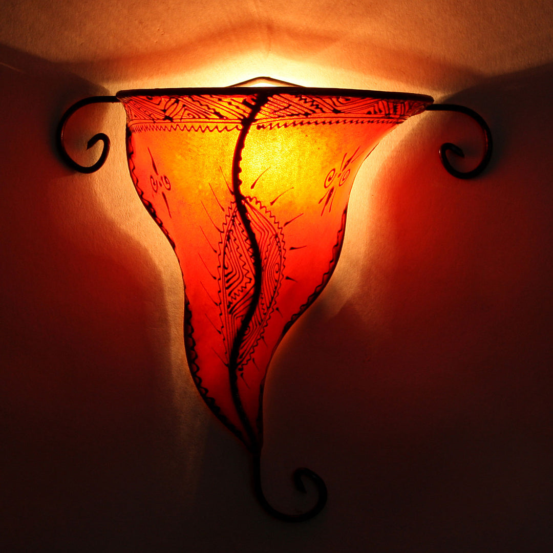 Lampe murale au henné Nouna Orange