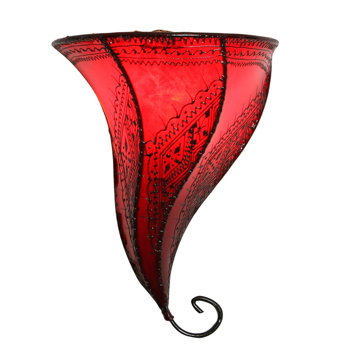 Applique murale en cuir Mouza Rouge