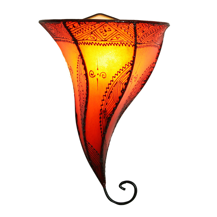 Applique murale en cuir Mouza Orange