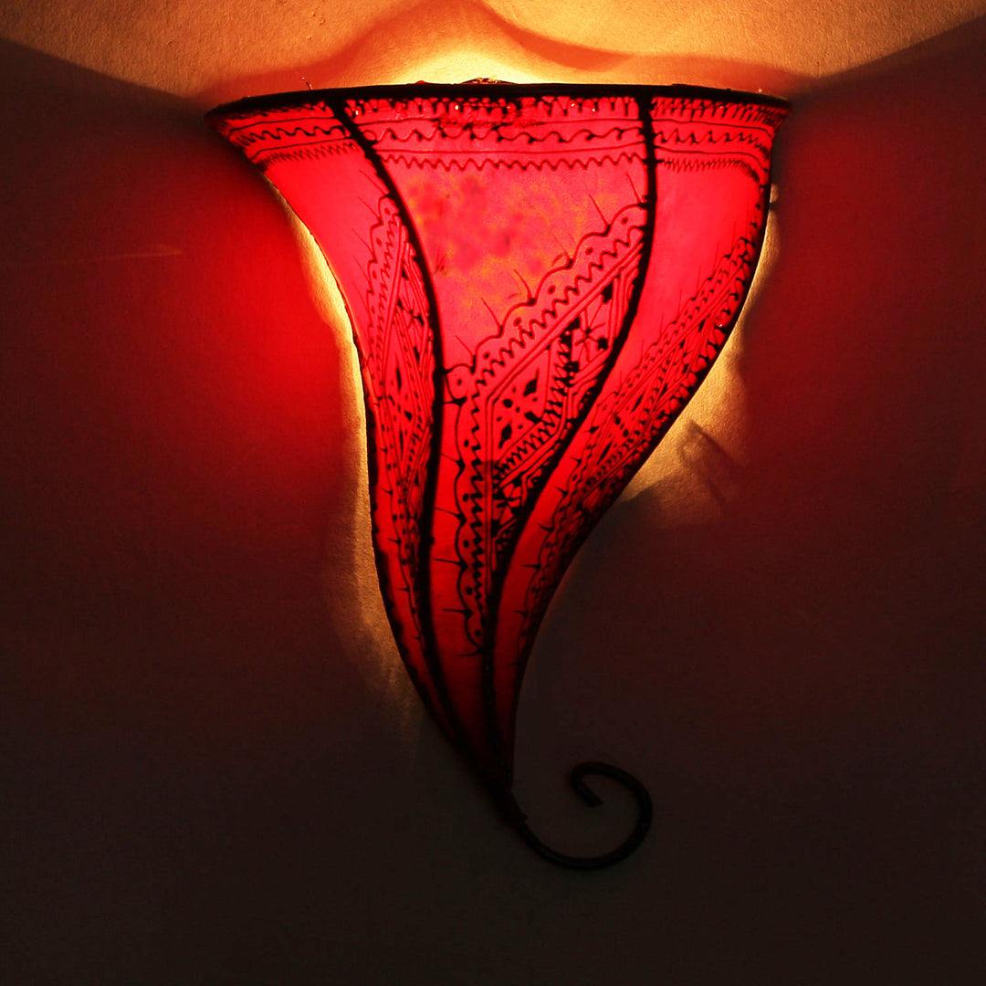 Applique murale en cuir Mouza Rouge
