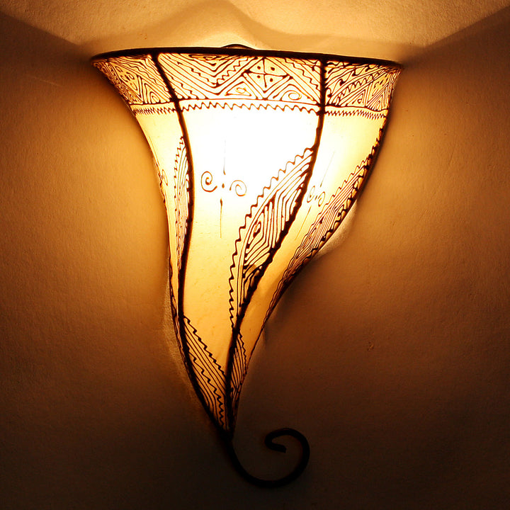 Applique murale en cuir Mouza Blanc