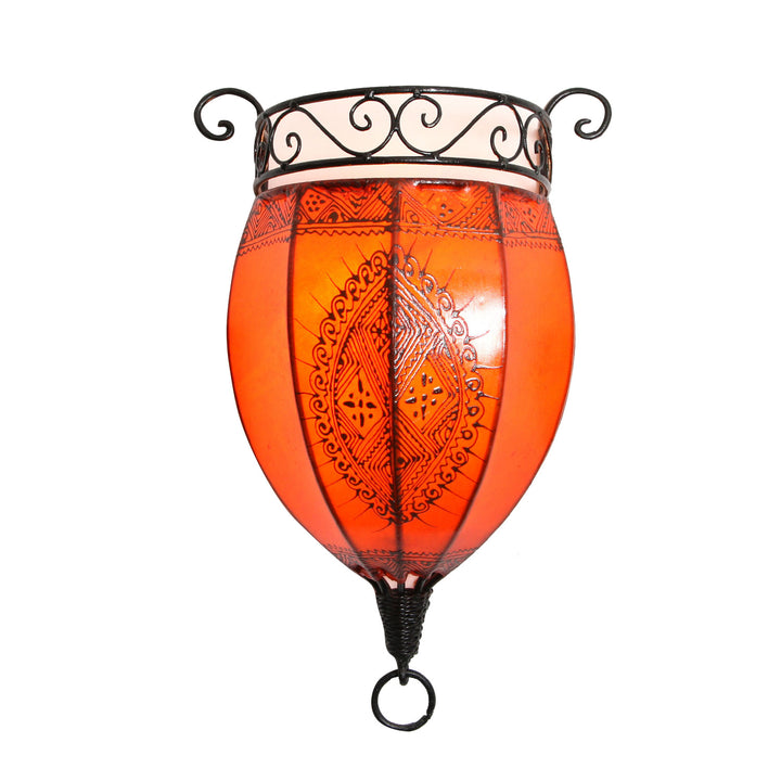 Lampe murale en cuir teinté au henné Nakous Orange