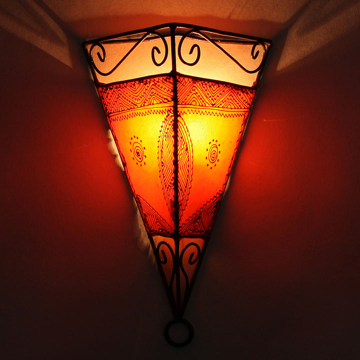 Applique murale en cuir Emrah Orange