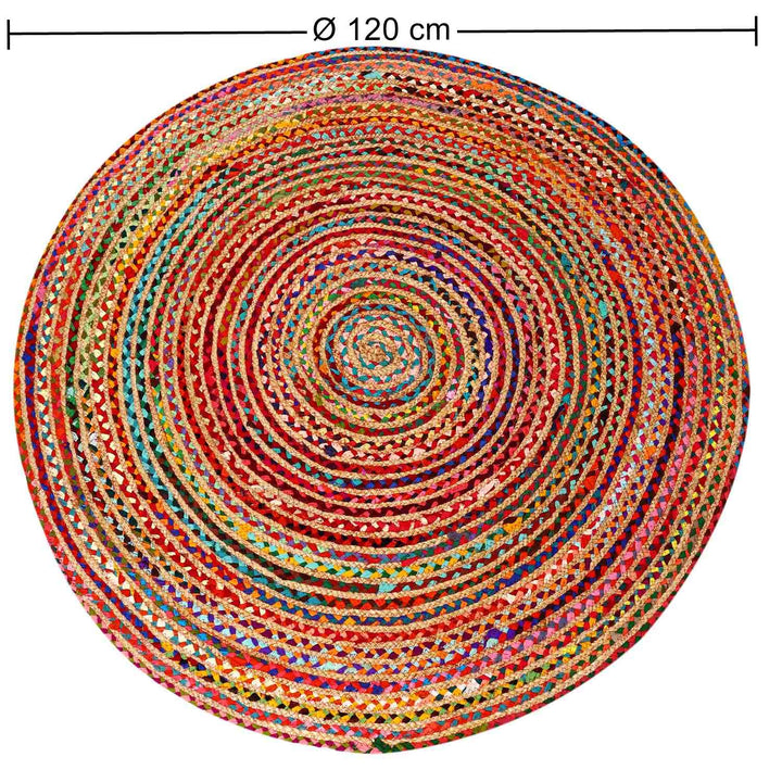 Tapis en jute Tamani multicolore