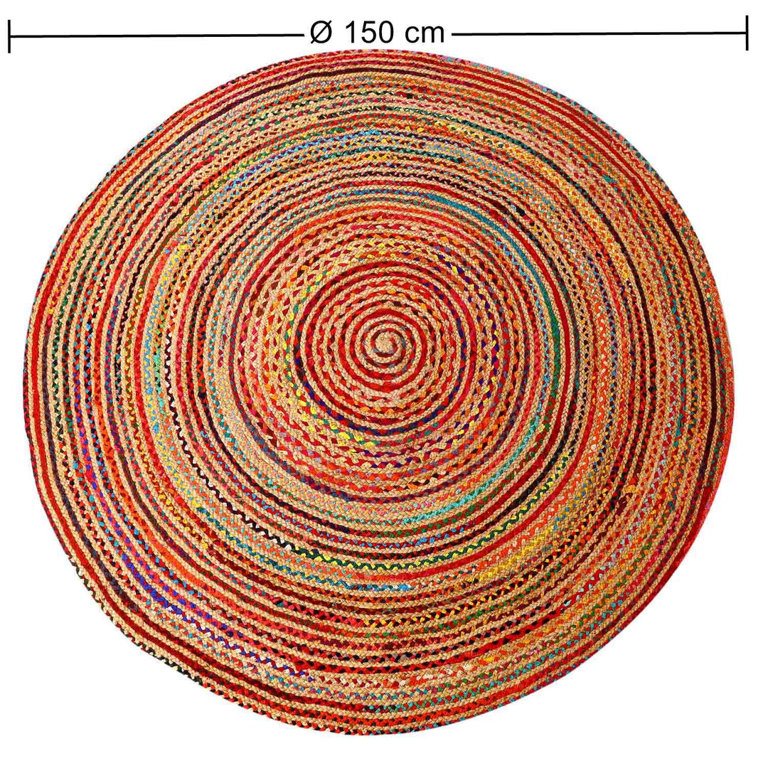 Tapis en jute Tamani multicolore