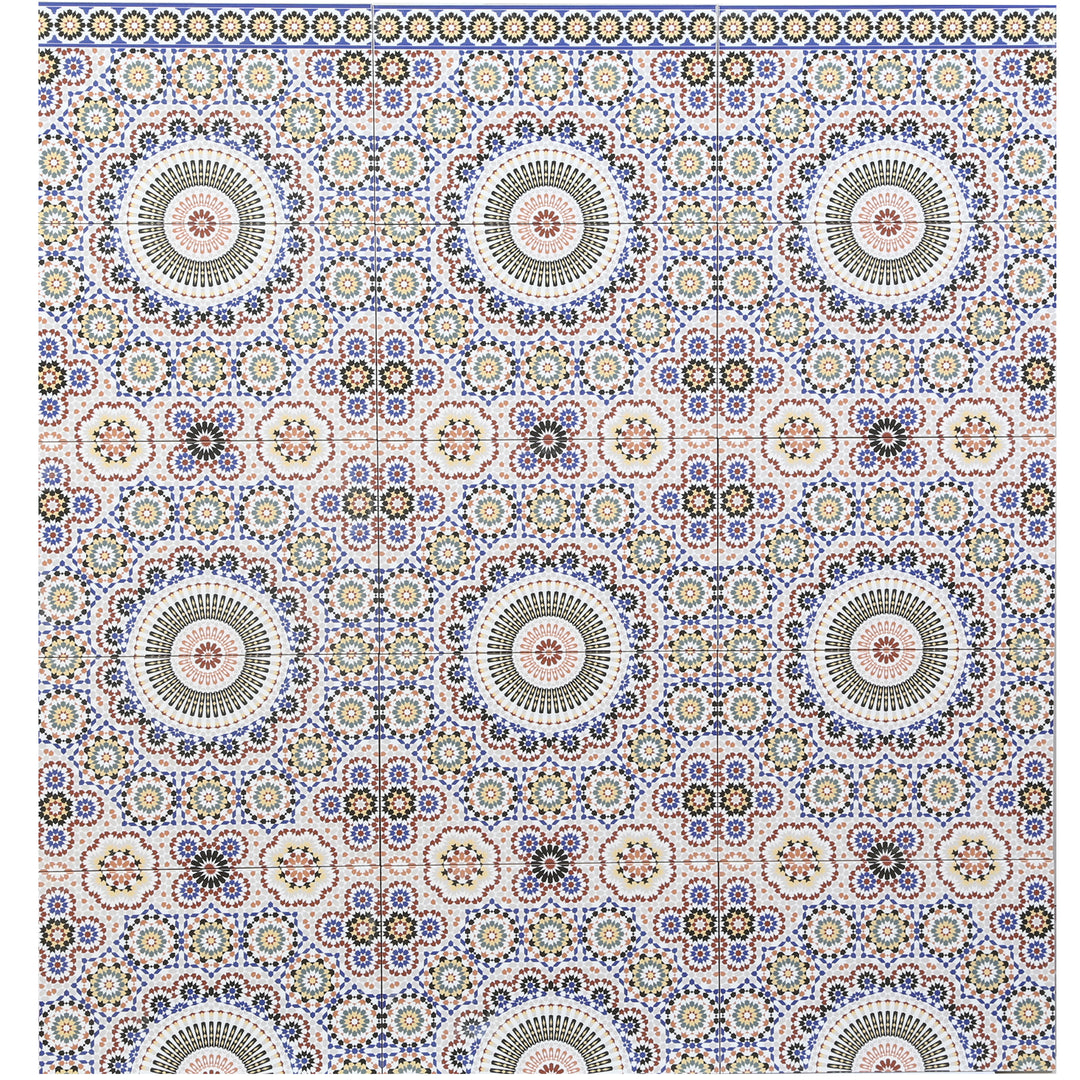 Carrelage mural en céramique multicolore au motif oriental 40x25 cm pour cuisine et salle de bain