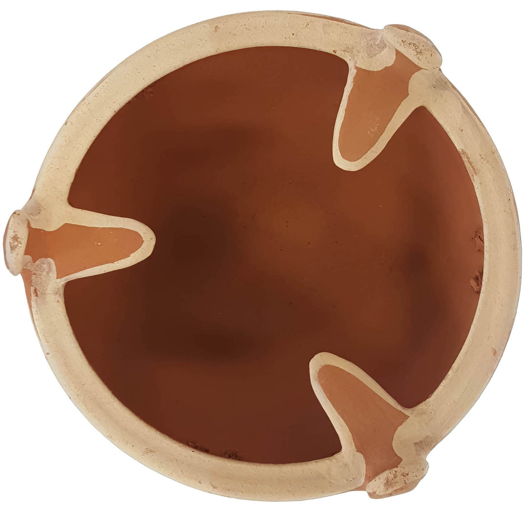 Vue de dessus Tajine Réchaud en argile, mejmar marocain pour charbon de bois comme grill de table pour Tagine