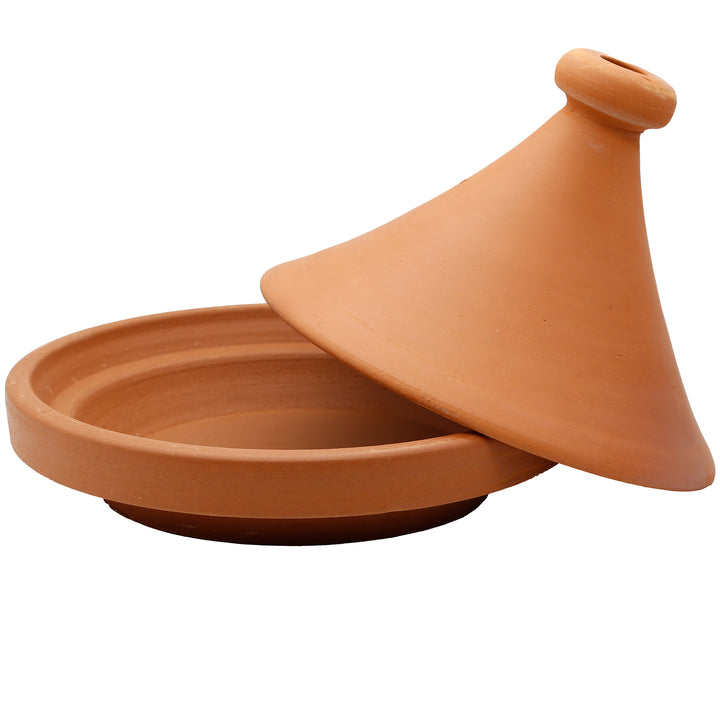 Tajine Pot du Maroc 30 cm avec couvercle retiré, naturel et non émaillé