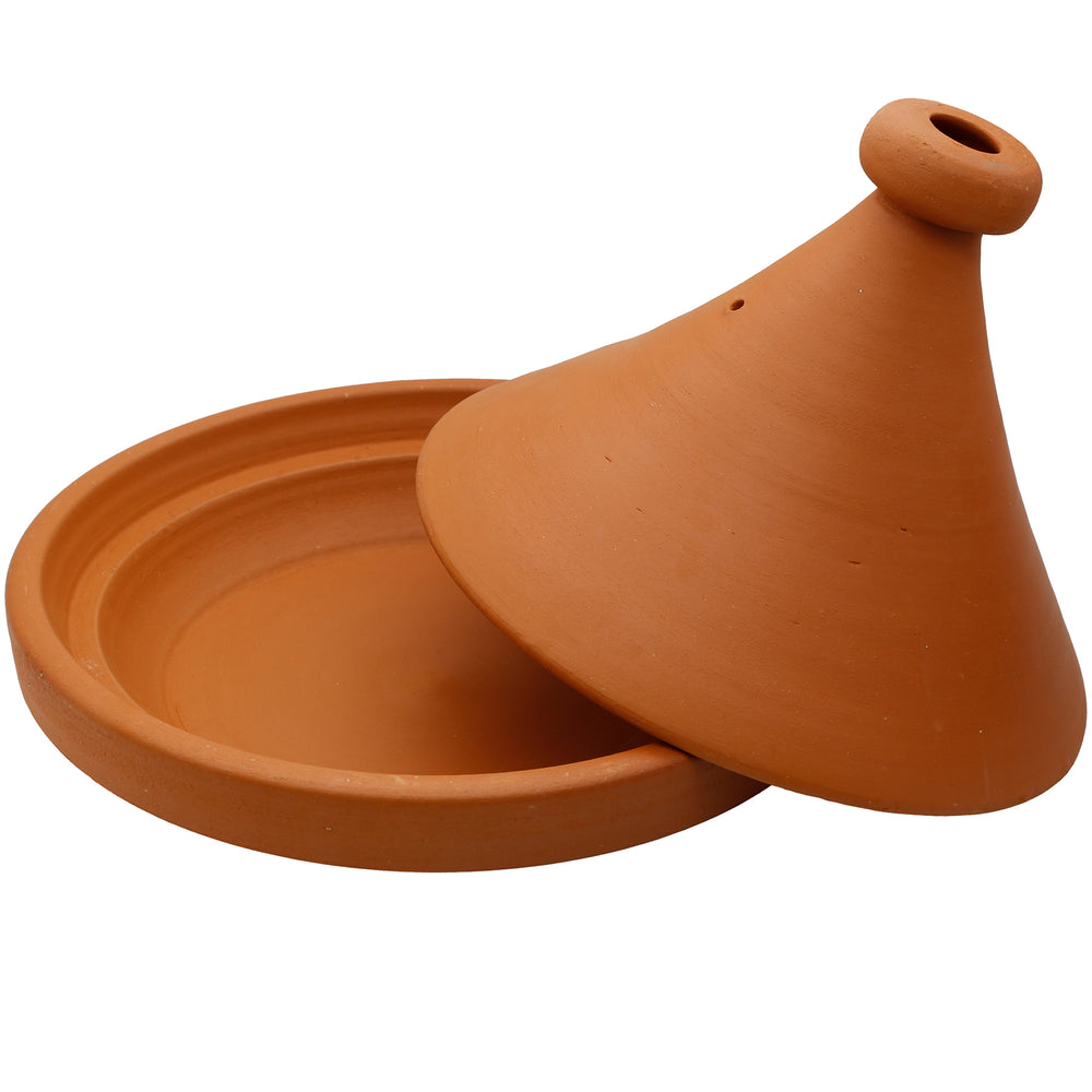 Tajine Pot du Maroc 34 cm avec couvercle retiré, non émaillé et naturel