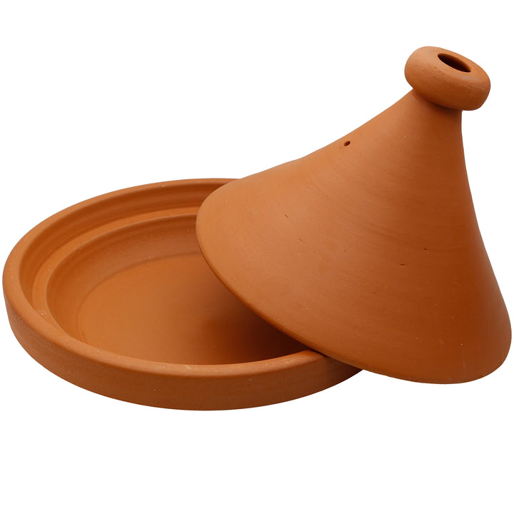 Tajine Pot du Maroc 34 cm avec couvercle retiré, non émaillé et naturel