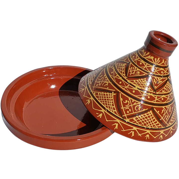 Marocain glacé Tajine Faite en argile avec motif, marmite traditionnelle pour recettes d'épices