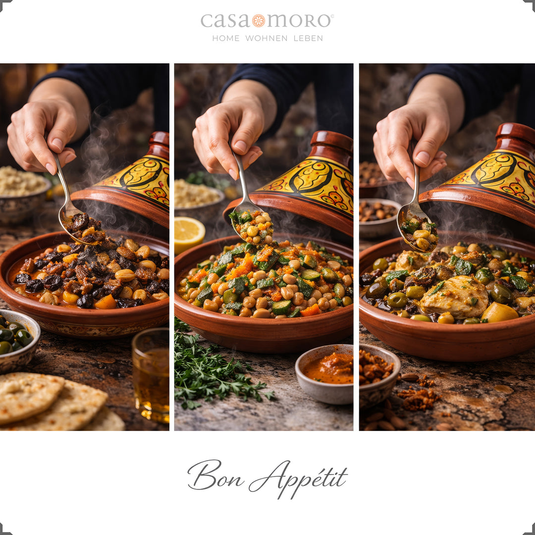 Vitré Tajine Faite en argile pour 4 à 6 personnes, cocotte peinte marocaine pour servir de l'agneau, du végétarien ou du poulet