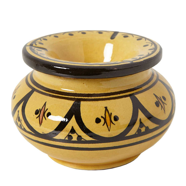 Cendrier en céramique jaune