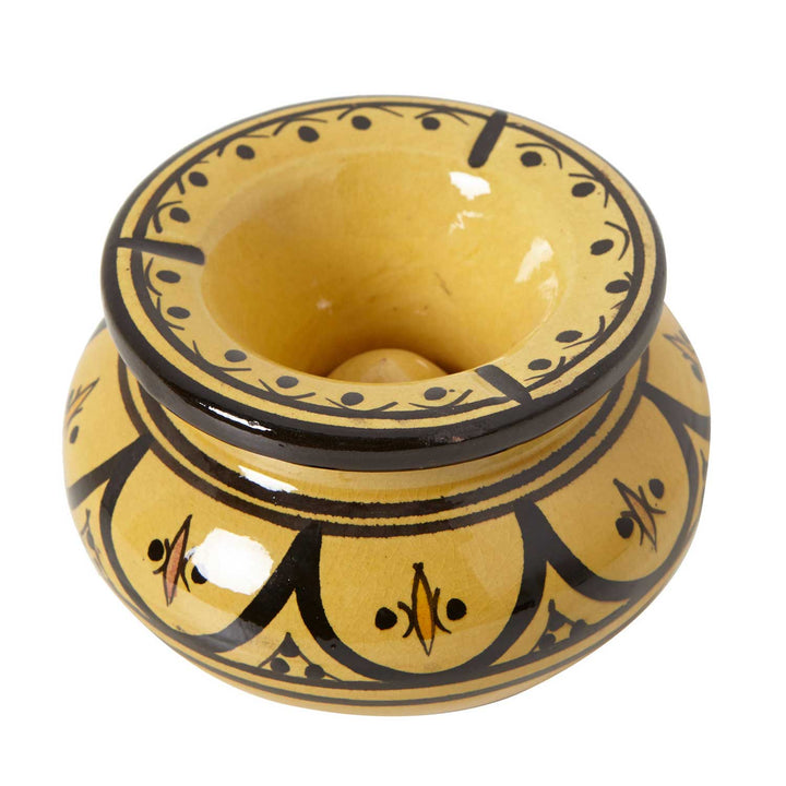 Cendrier en céramique jaune
