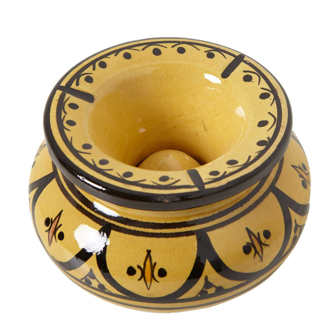 Cendrier en céramique jaune