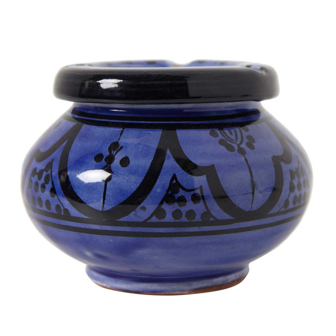 Cendrier en céramique bleu