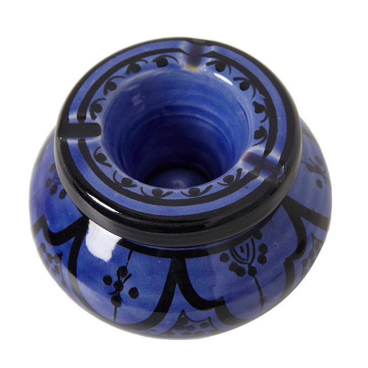 Cendrier en céramique bleu