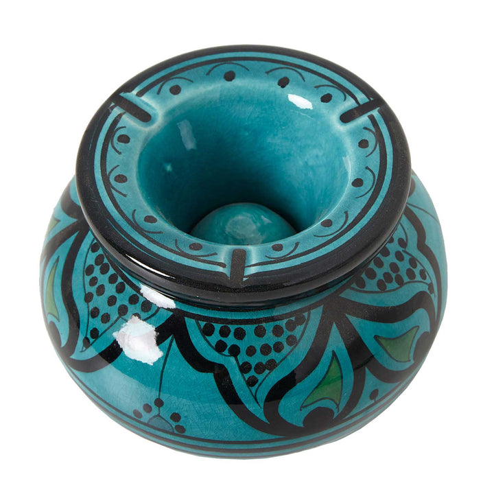 Cendrier en céramique turquoise