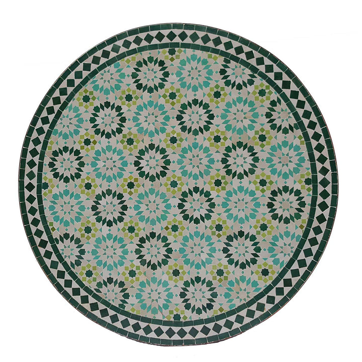 Table mosaïque D120 Ankabut Turquoise