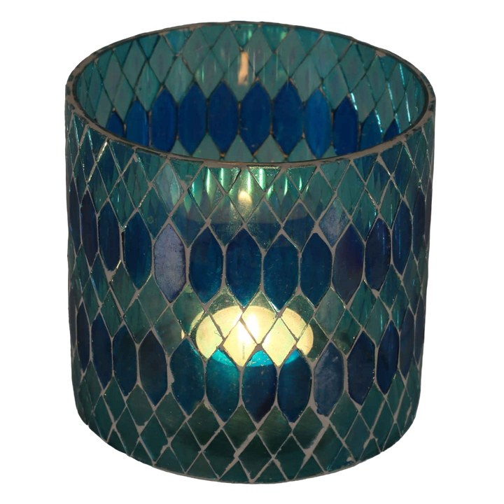 Lanterne mosaïque marocaine Rayan bleu clair