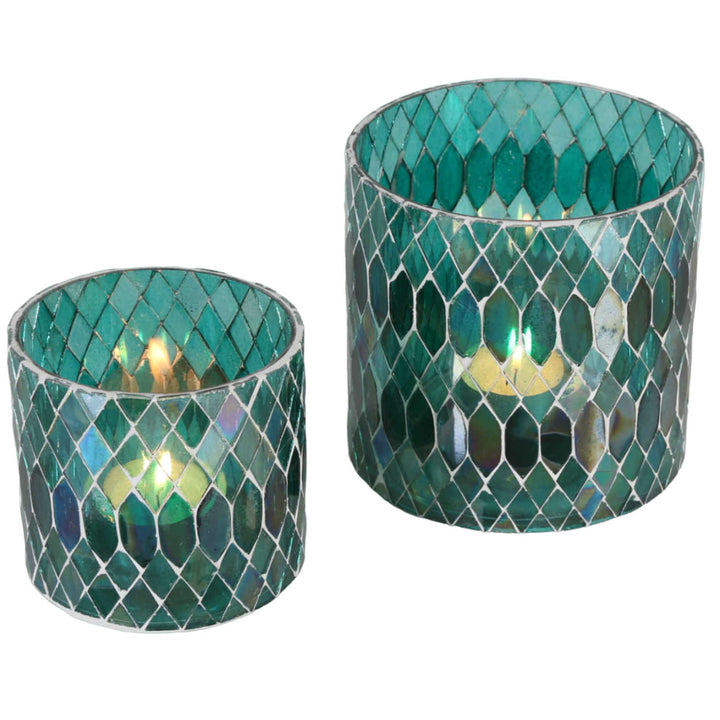 Photophore marocain en mosaïque Rayan vert