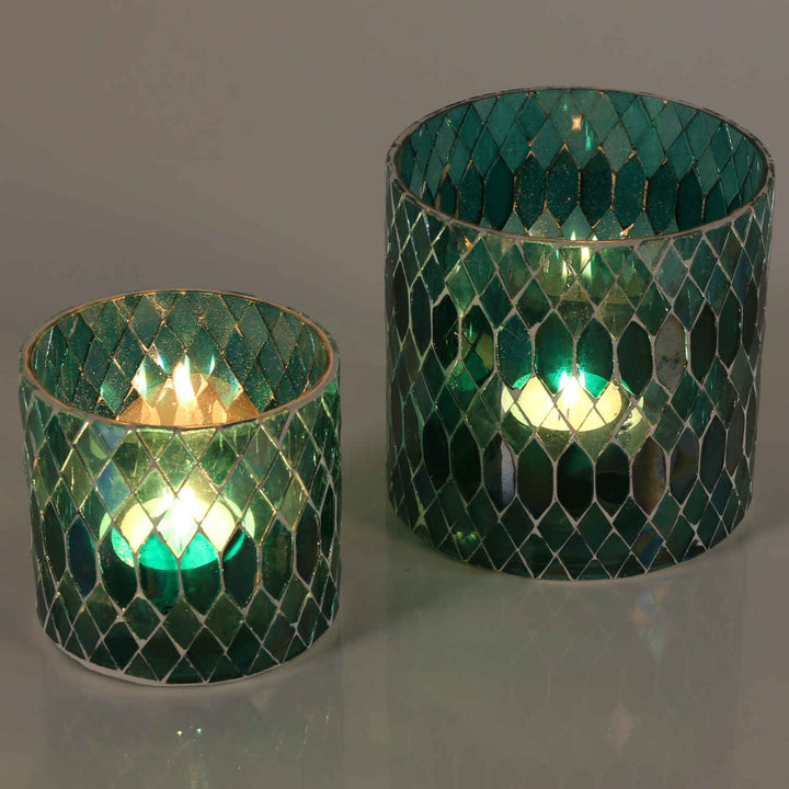 Photophore marocain en mosaïque Rayan vert