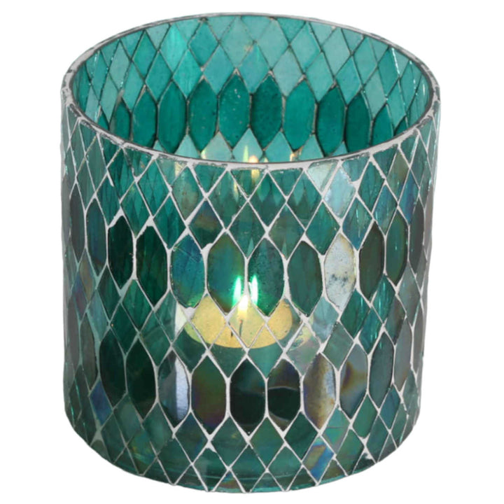 Photophore marocain en mosaïque Rayan vert