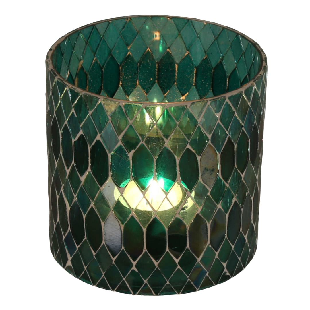 Photophore marocain en mosaïque Rayan vert