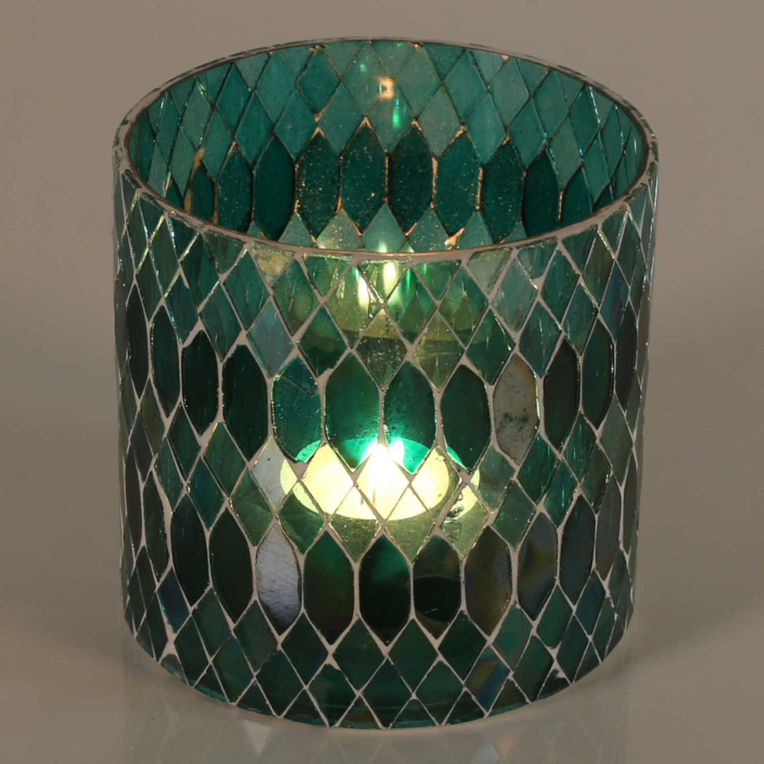 Photophore marocain en mosaïque Rayan vert