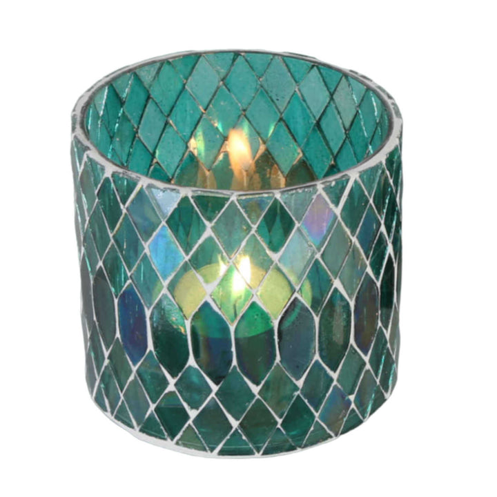 Photophore marocain en mosaïque Rayan vert
