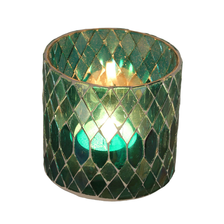 Photophore marocain en mosaïque Rayan vert