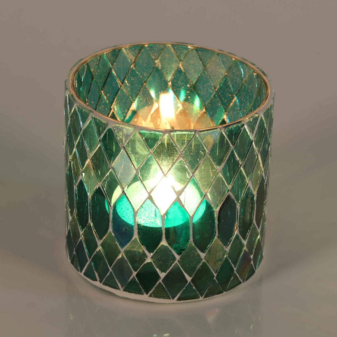 Photophore marocain en mosaïque Rayan vert