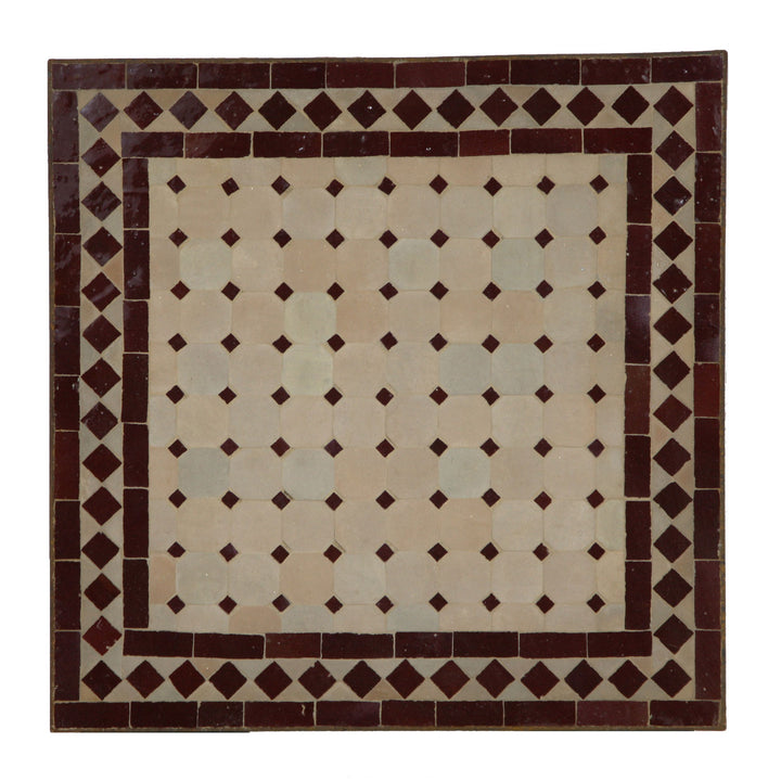 Mosaiktisch 45x45 Bordeaux-Raute