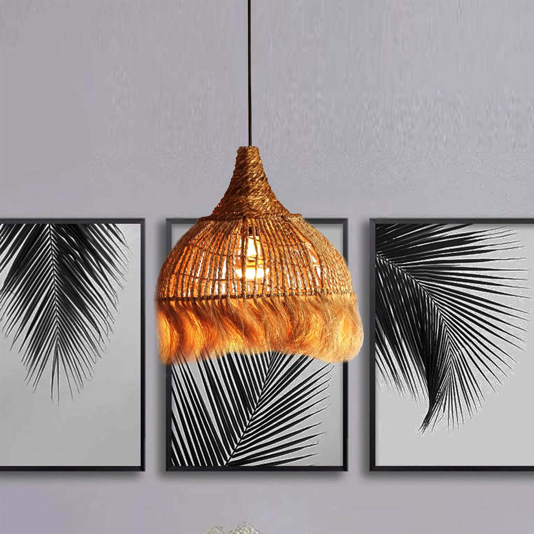 Boho Lampe Bali – Handgefertigte Naturfaser Hängeleuchte | Casa Moro