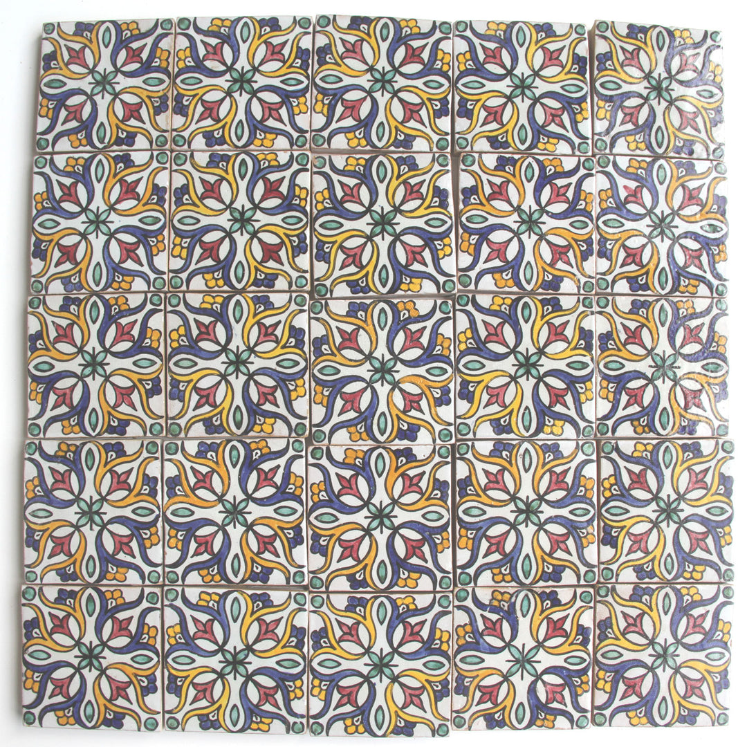 Carrelage peint à la main 10x10 cm – Bohème