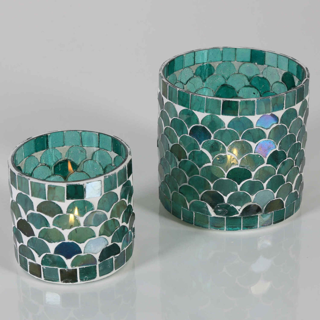 Photophore mosaïque orientale Athènes vert
