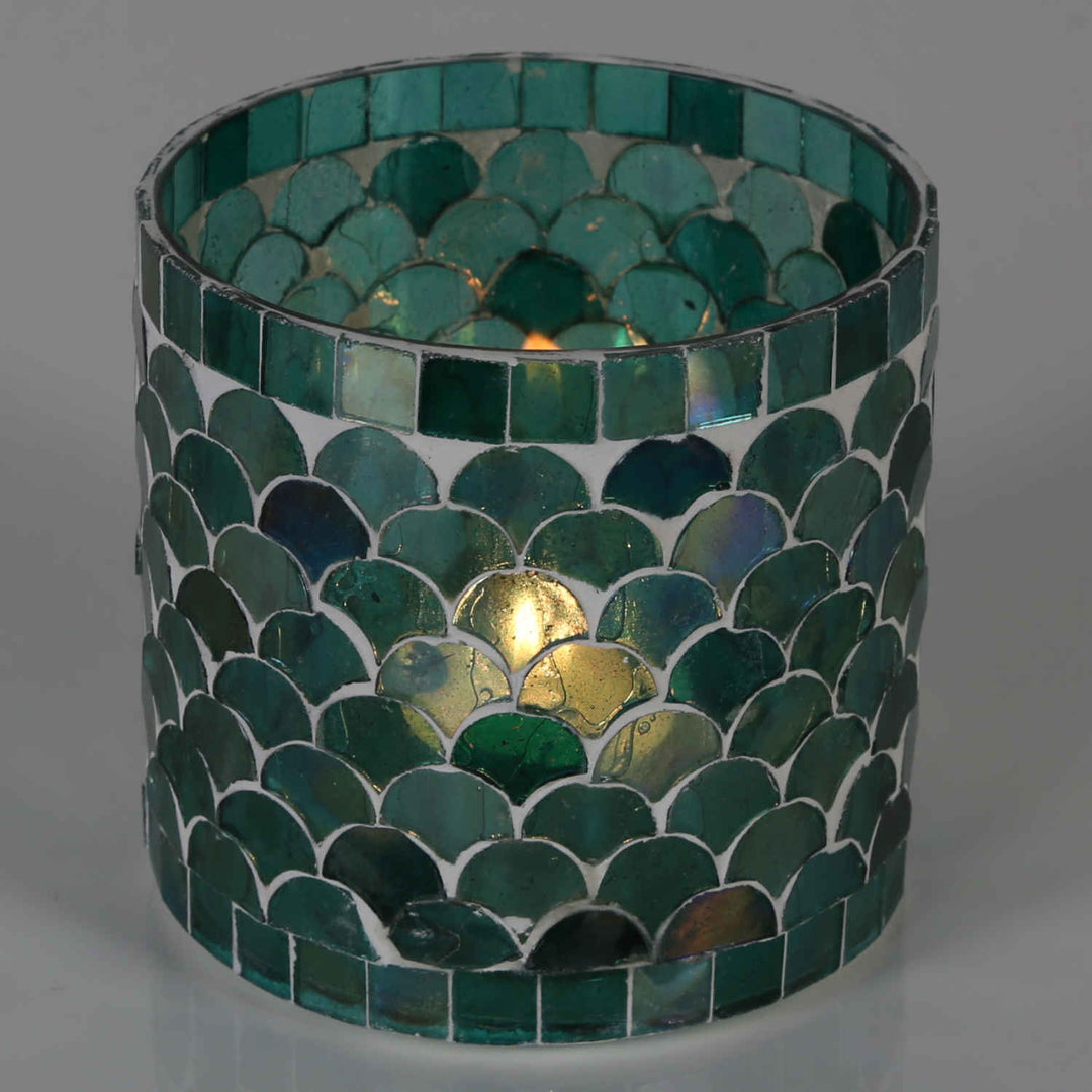 Photophore mosaïque orientale Athènes vert