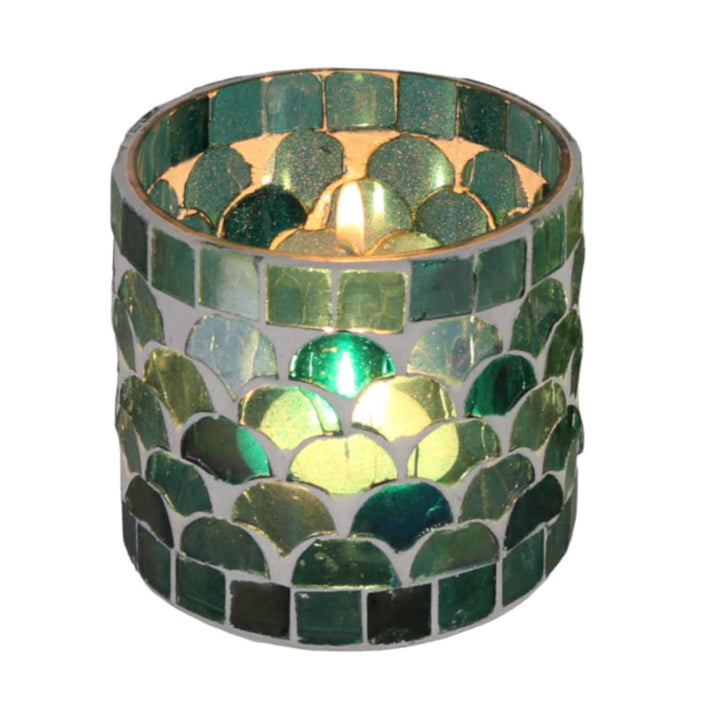 Photophore mosaïque orientale Athènes vert