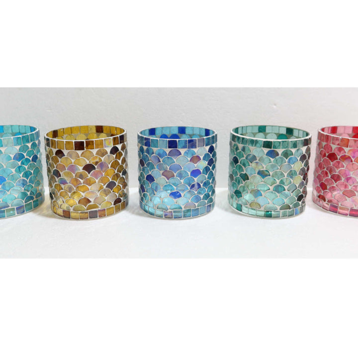 Photophore mosaïque orientale Athènes, lot de 5